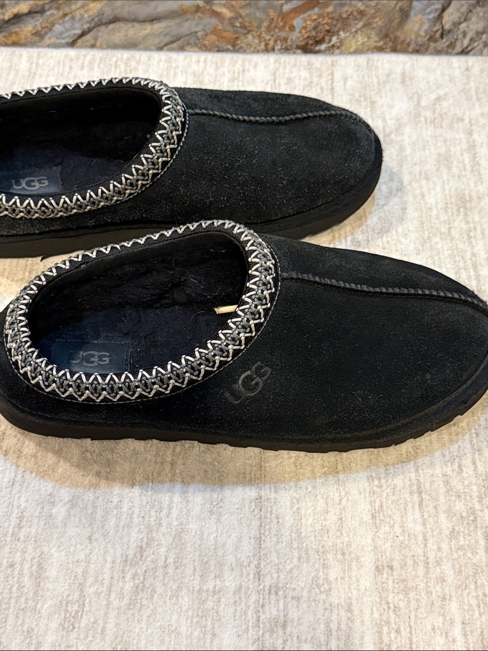 UGG Tasman men’s size 8 Black Suede Slip-On Moccasin Clogs - Picture 2 of 13